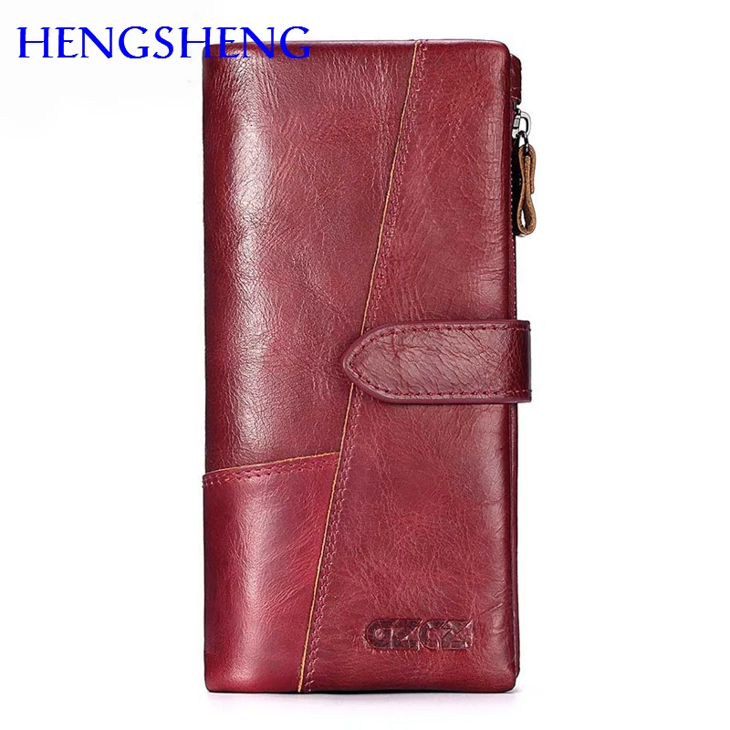 Hengsheng 100% натуральная кожа Женский Длинный кошелек для модных дам короткий из