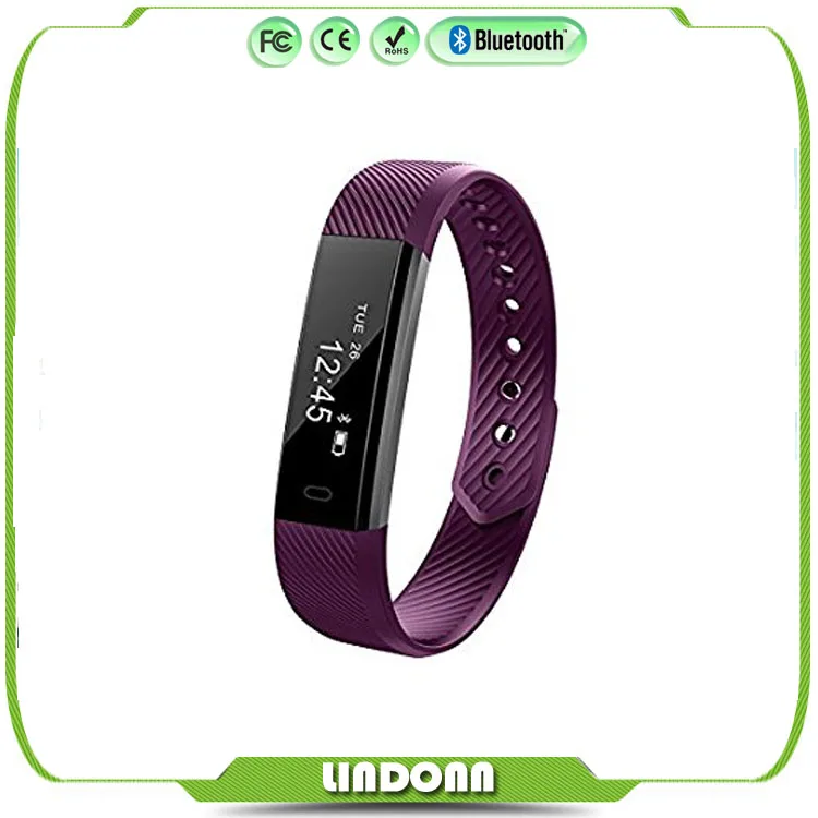 Id115 смарт браслет bluetooth цифровой шагомер фитнес трекер для android ios 24 h в режиме