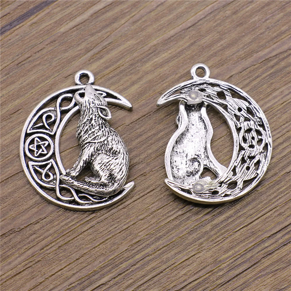 WYSIWYG 2 шт. Подвески Viking Wolf 26x33 мм античный серебряный цвет подвеска подвески для