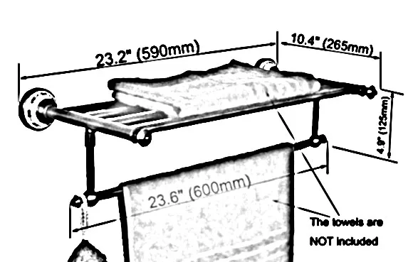 Настенный винтажный Ретро Антикварный латунный большой держатель для полотенец