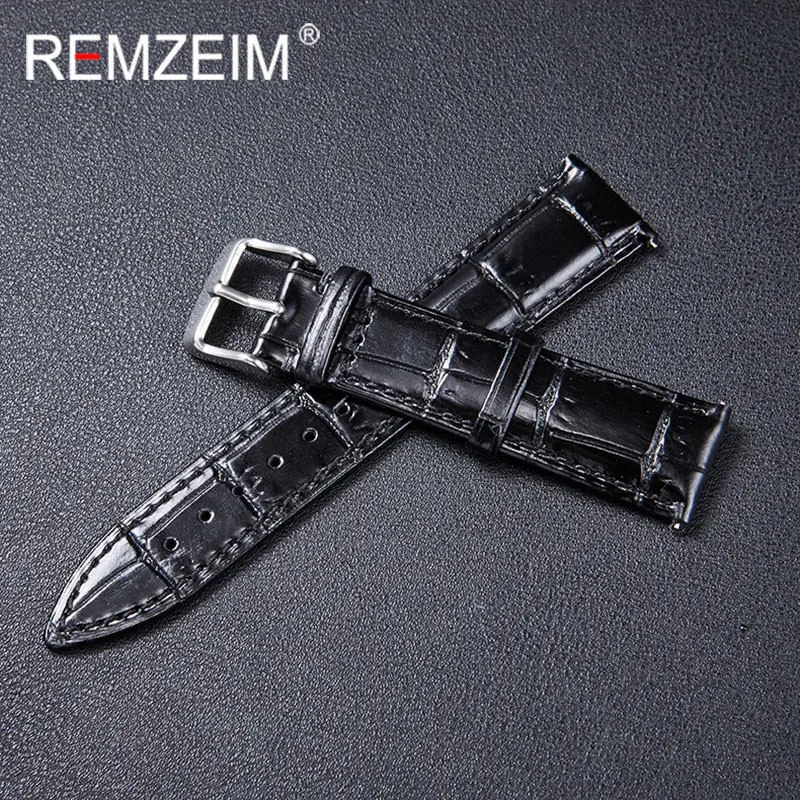 18mm 20mm 22mm Double Sided Genuine Leather Watch Band Strap Quick Release Cowhide Watchband Belt With Steel Buckle Free Tool