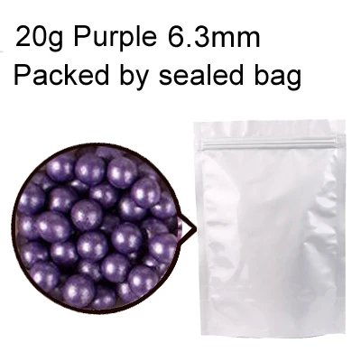 20g Purple 6.3mm 20 г красочные сахарные бусины съедобный жемчуг сахарный шар помадка «сделай сам» Торт Шоколад Cookit украшения десерт выпечки аксессуары GYH - Цвет: 20g Purple 6.3mm