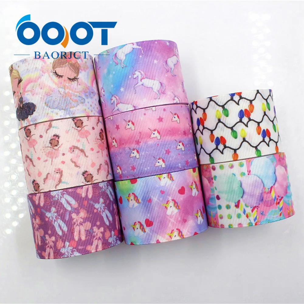 OOOT BAORJCT G 181013 1380 38 мм 10 ярдов Мультяшные ленты термоперенос принт в крупный рубчик