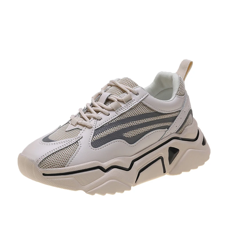 Женские кроссовки на высокой платформе Fujin повседневные из сетчатого материала