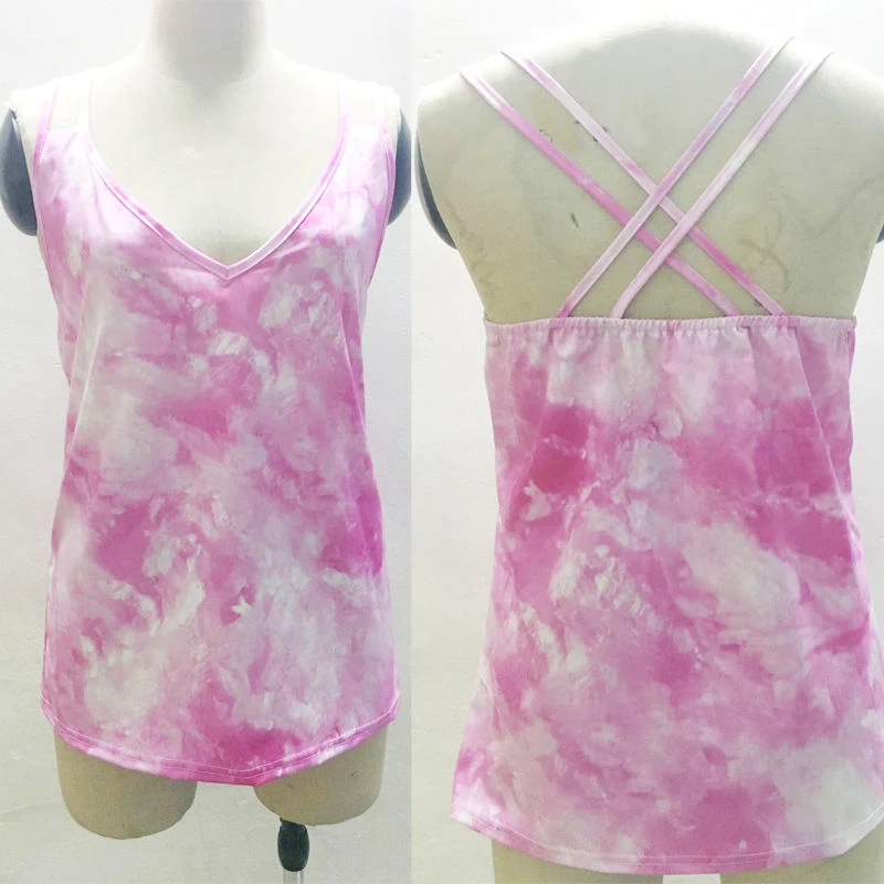 Топ женский шифоновый с круглым вырезом и принтом без рукавов|pink tank|tank top sleevelesspink