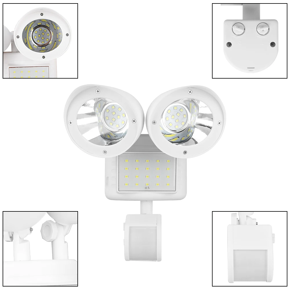 Светодиодный настенный светильник регулируемый двухголовый Солнечный свет 42