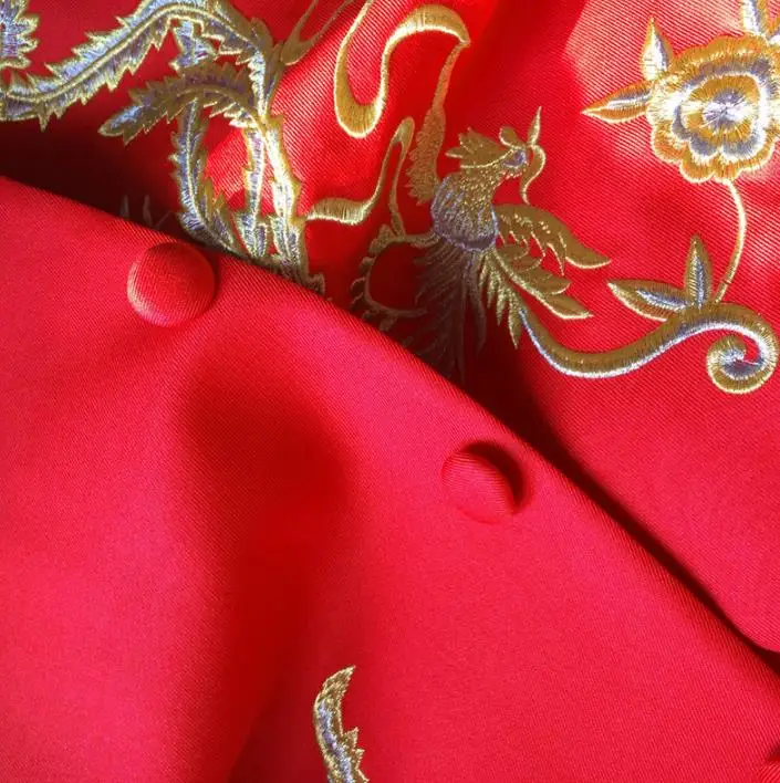 Красный вышитый дракон халат формальное платье Последние пальто брюки дизайн