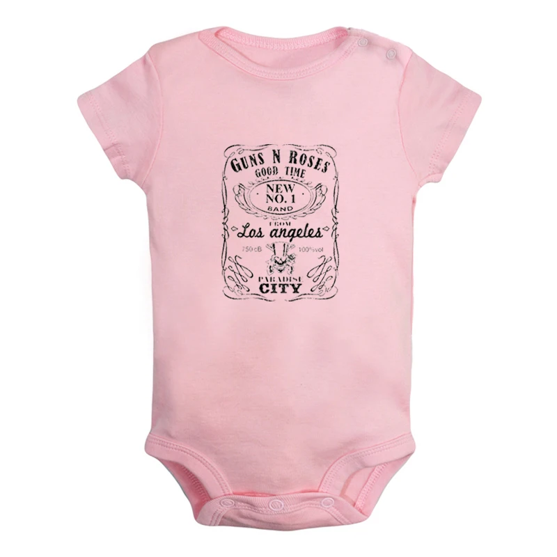 ieBodysuits1002P Guns N' рок-группа, розы, Одежда для новорожденных девочек и мальчиков, комбинезон с короткими рукавами, комбинезон, хлопок - Цвет: ieBodysuits1002P