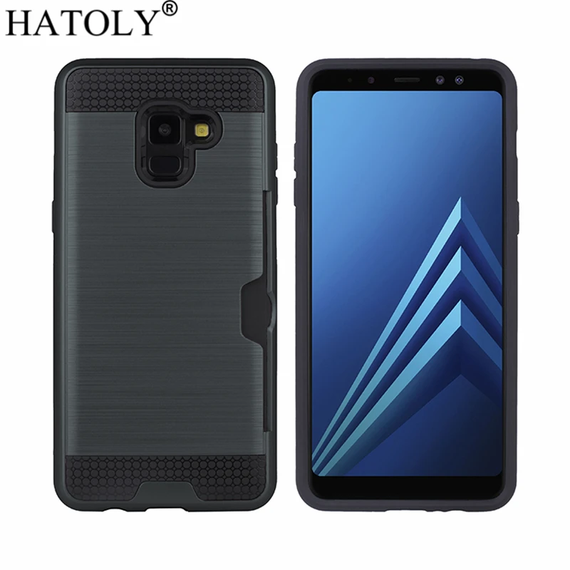 Hatoly чехол для samsung Galaxy A8 2018 Чехол-Броня с эффектом силиконовый резиновый жесткий