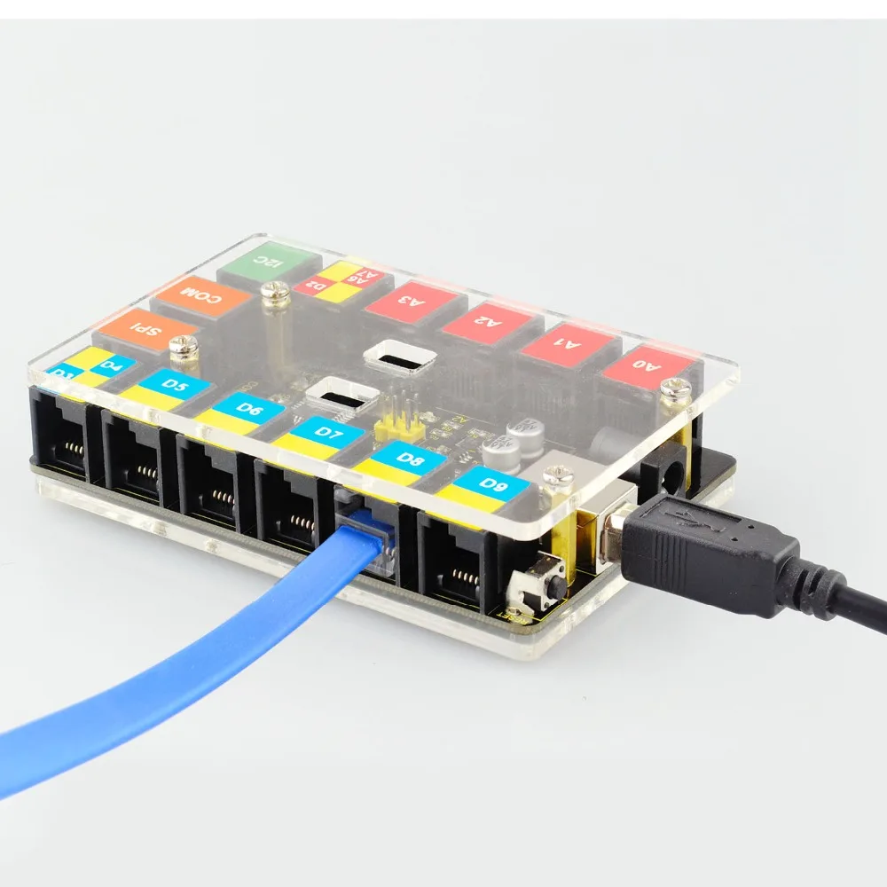Новинка! Keyestudio RJ11 EASY Plug главная плата управления обновления V2.0 контроллер+ USB кабель для Arduino пара