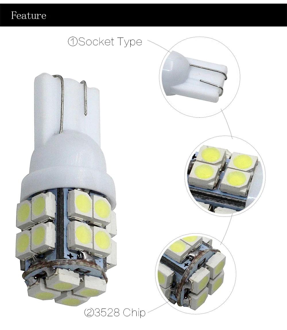Автомобильный Стайлинг T10 W5W светодиодный 194 168 2825 20SMD 20 светодиодный светильник номерного знака, дверной светильник, боковой габаритный светильник, s карта, сигнальная лампа