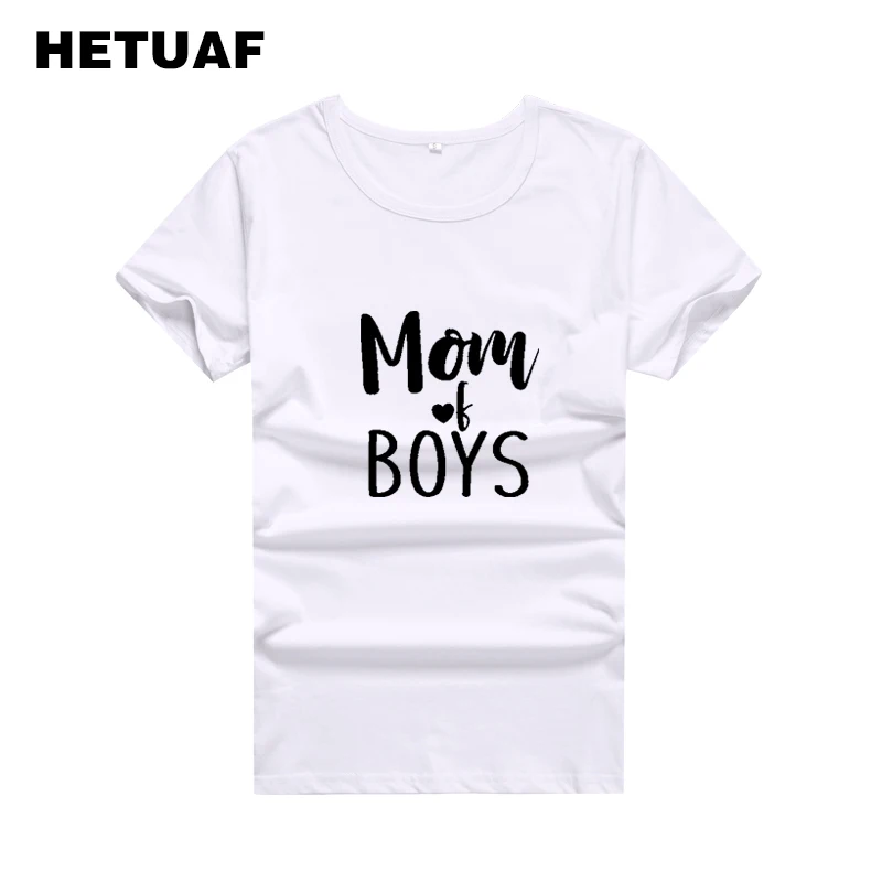 

HETUAF MOM OF BOYS Love Harajuku T-shirt Women Ulzzang Ladies T Shirts Women 2018 Summer Streetwear Printed Tee Shirt Femme