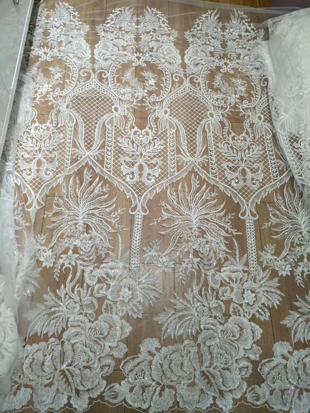 5 ярдов новинка белая модная кружевная ткань из гипюра искусственный шелк с