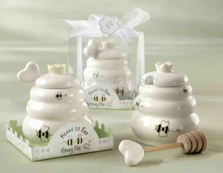 Новое поступление 20 шт. керамический горшок для пчелиного меда с деревянной