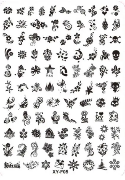 1 шт. Геометрия ногтей штамповки шаблон Мандала Весенний сад отрицательное