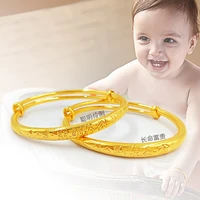 fashion jewel sandgold and copper childrens print pull bracelet gifts for children brass vacuum plated