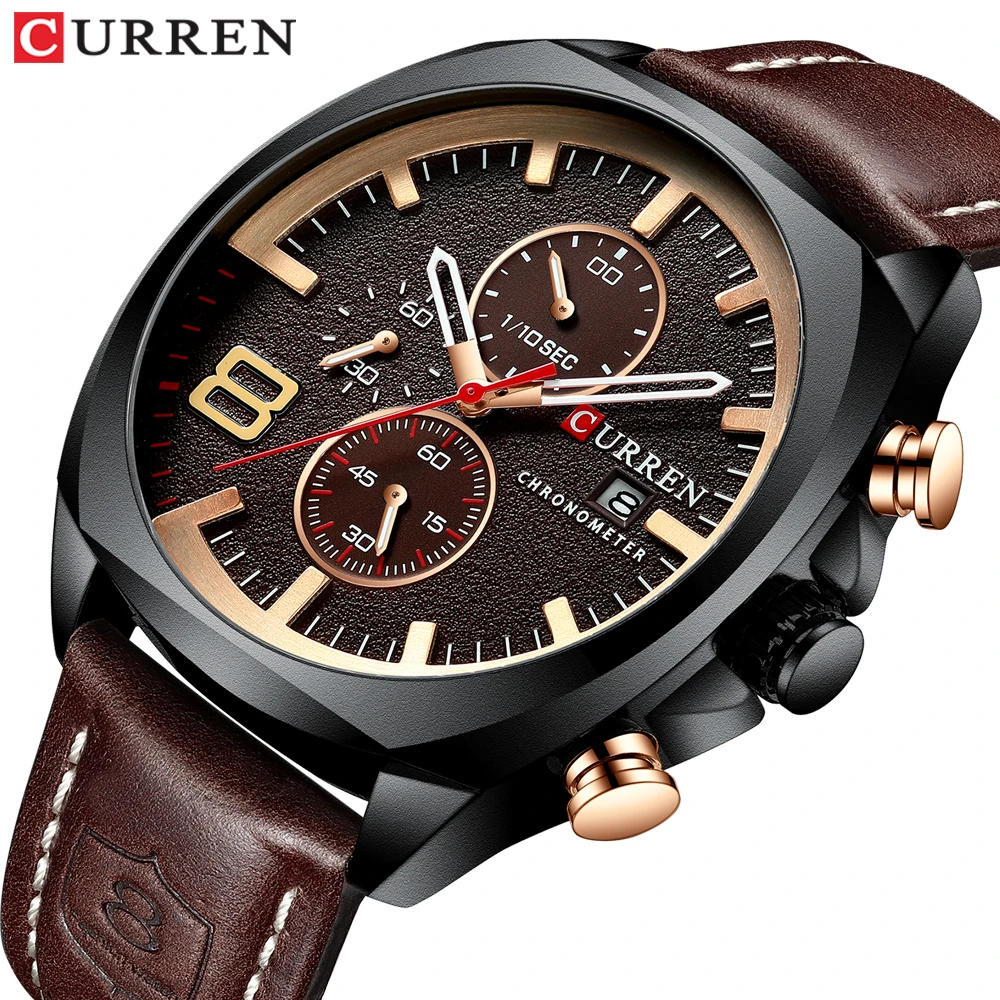 2019 Men Watches Top Brand Luxury CURREN Military Analog Quartz Watch Men's Sport Wristwatch Relogio Masculino Waterproof Saat | Наручные