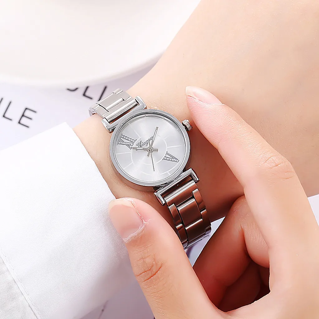 Женские кварцевые наручные часы с ремешком из легированной стали | Наручные