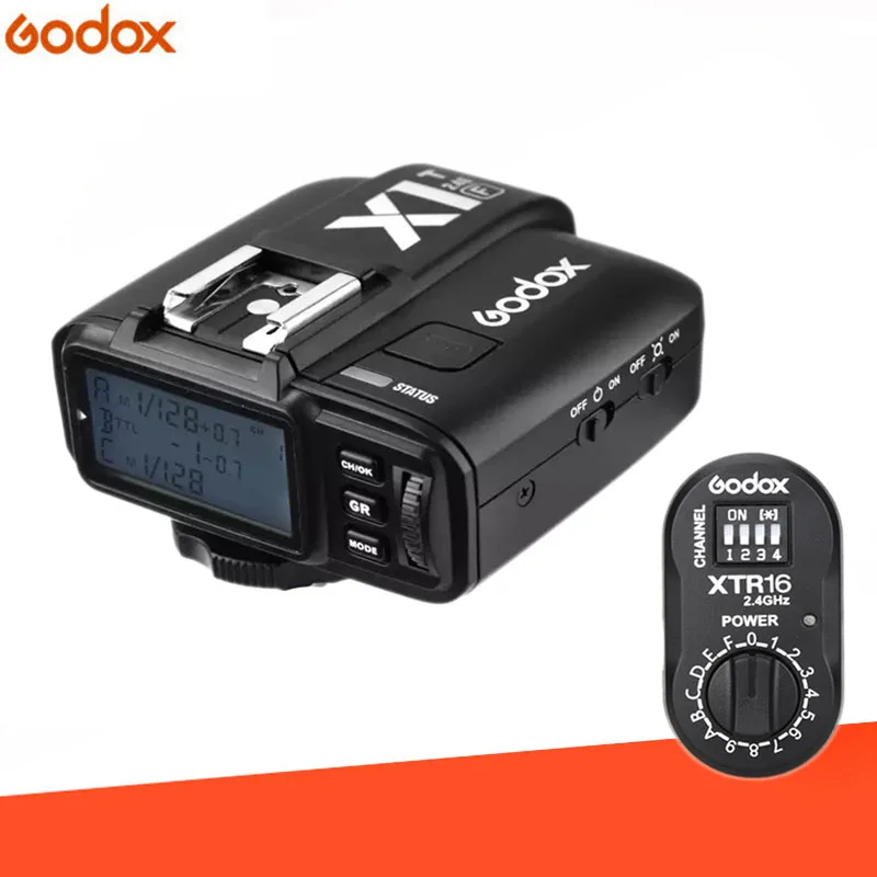 X1T-F for Fujitsu Godox XTR-16 беспроводной 2,4G контроль мощности вспышки приемники+ X1T-N/C/S/F/O ttl передатчик для Canon sony Nikon Fuji AD180 AD360 - Цвет: X1T-F for Fujitsu