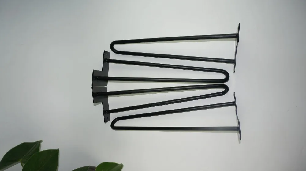 [Free shipping] 4 pcs 16&quot black metal furniture hairpin legs 2-rod/pin style | Мебель