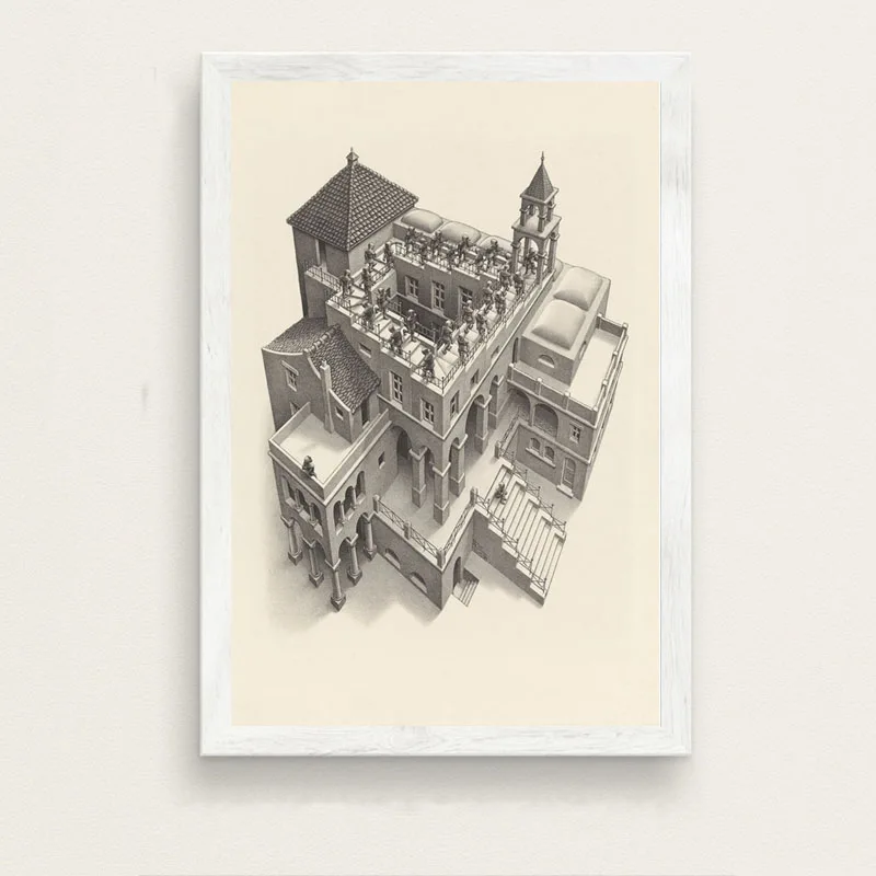 P519 Escher Surreal геометрическое произведение искусства Современное абстрактное искусство живопись шелк Холст плакат настенный домашний декор - Цвет: 12