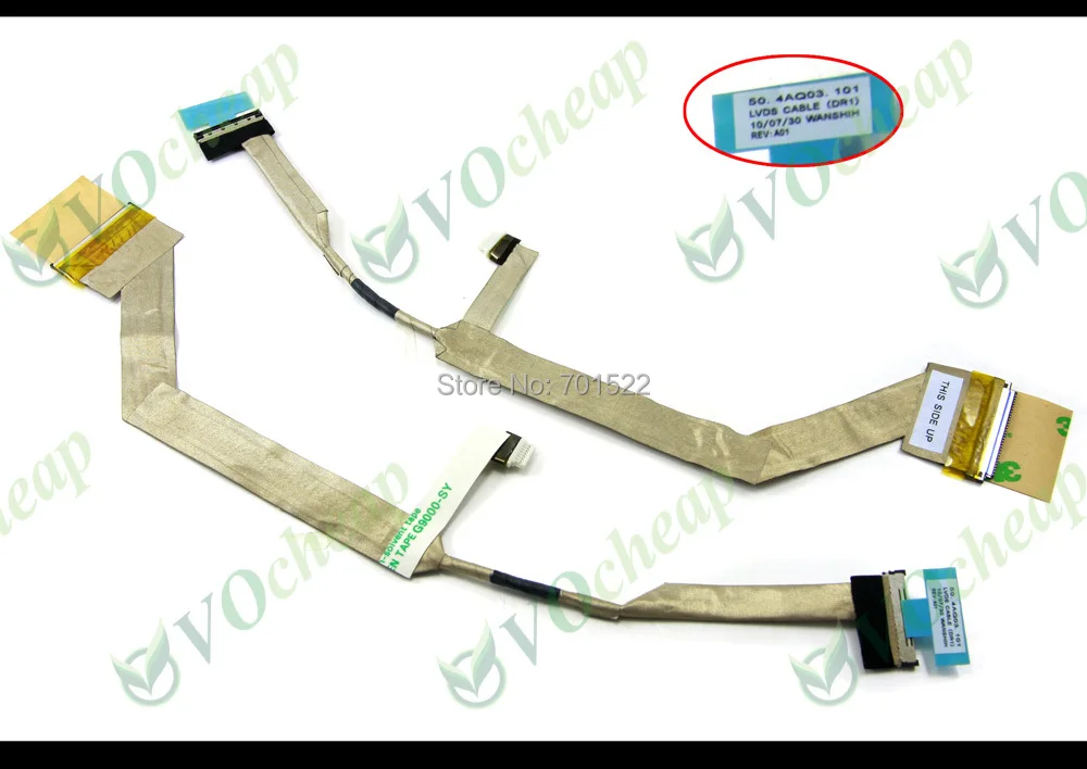 10 x Genuine New Vedio Flex LCD cable for Dell for Inspiron 1545 15.6 inch Series - 50.4AQ03.001, 50.4AQ03.101, DP/N: 0U227F