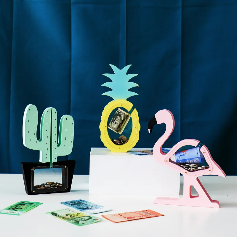 Скандинавский мультфильм Кактус Копилка домашний Декор деревянный кактус