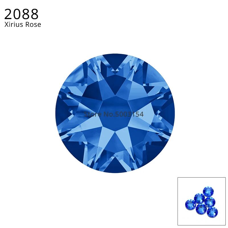 Sapphire F (206) 24 шт.) Оригинальные кристаллы от Swarovski 2058 XILION 2088 XIRIUS Rose без горячей фиксации стразы с плоской задней частью для украшения ногтей - Цвет: Sapphire F (206)