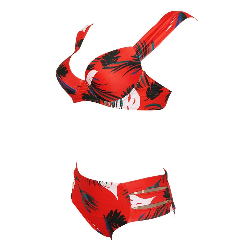 Женский купальник бикини с узелками и высокой талией|Купальники| |