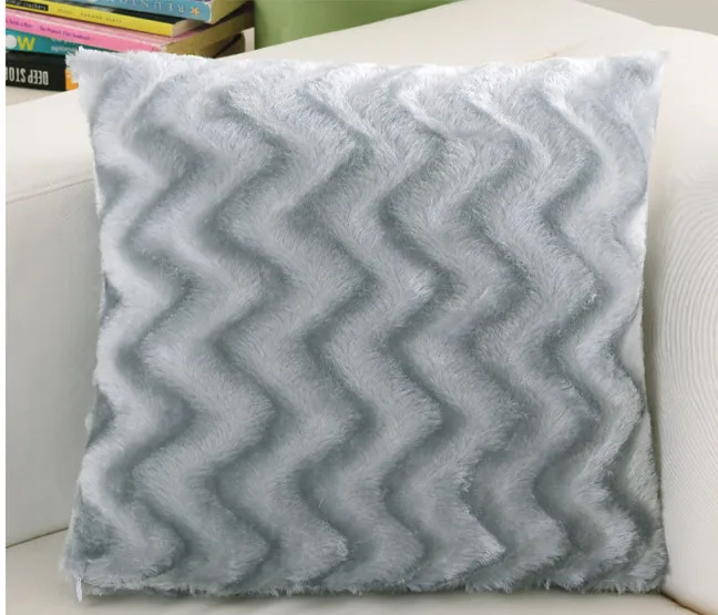 Gray 40x40 см/15,75x15,7" чистый цвет Наволочка на подушку короткая плюшевая Декоративная Наволочка на подушку для дивана объятия чехол для подушки домашний декор - Цвет: Gray