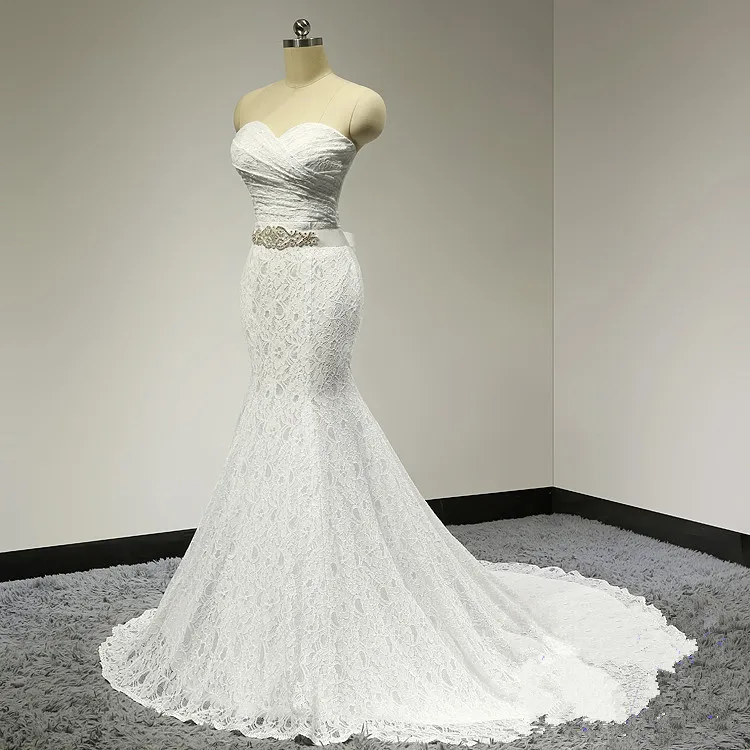2017 г. Лидер продаж Элегантный Милая Белое кружево дешевые свадебные платья