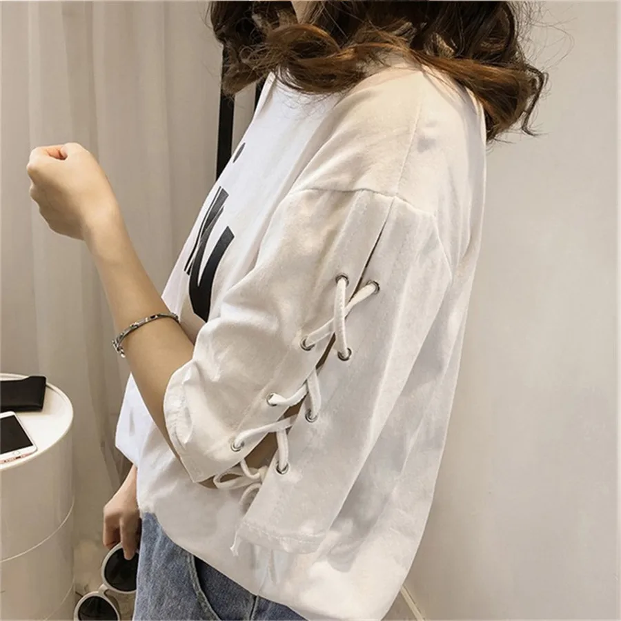 Плюс Размеры Топы Женщины T рубашка Лето 2017 повседневные короткий рукав Узелок