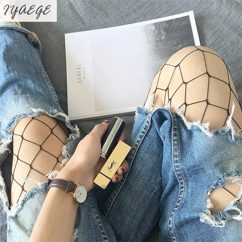 Сексуальная Kalgotki координатная сетка Чулочные изделия чулки в сетку для женщин