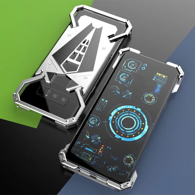 R-JUST For Samsung Galaxy Note8 Aluminum Metal Bumper Shockproof Case S9 Plus Mobile Phone Cover | Мобильные телефоны и