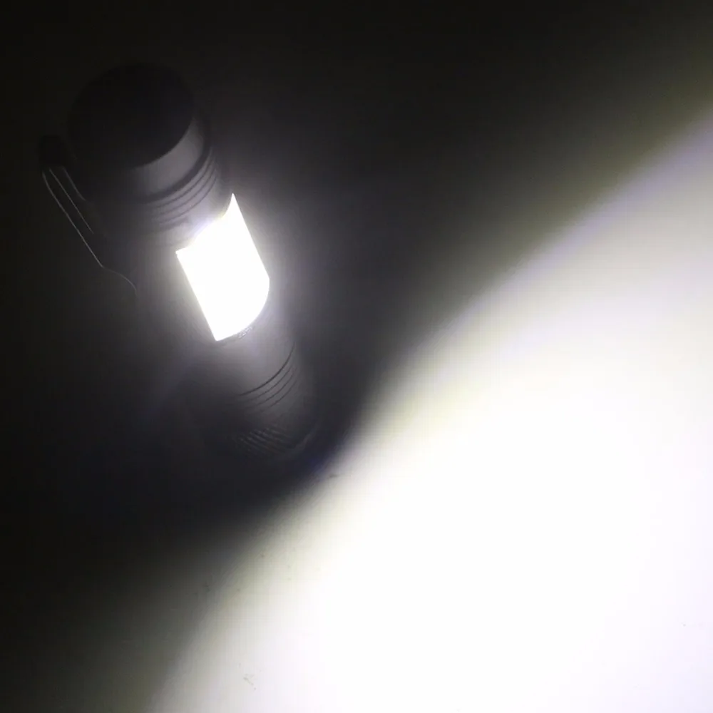 

COB LED 4 Lighting Modes Flashlight Portable Mini Pocket Penlight Zoomable Torch Lamp Waterproof Lantern AA or 14500 Battery