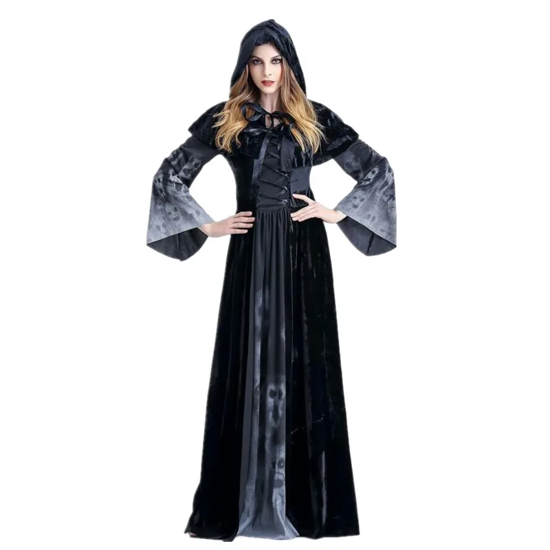 Новинка 2017 костюм на Хэллоуин темный вампир королева карнавальный платье для