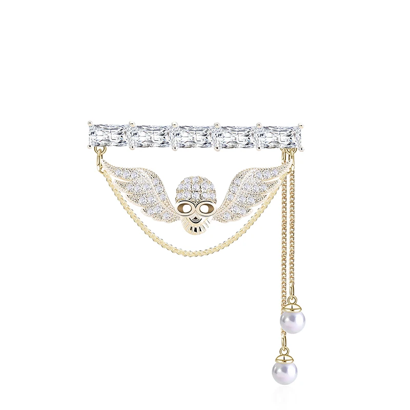 Трендовая индивидуальная модная Медная брошь, ангел демона, медный циркон, высокое качество, платье, рюкзак, джинсовая одежда, ювелирные изделия