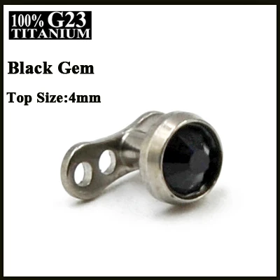 Black ZIrcon 1 шт. Титан база циркон, луна, звезда, сердце, опал, цветок топ микродермальный Якорь Пирсинг Циркон Топы корректирующие кожи Diver пирсинг - Окраска металла: Black ZIrcon