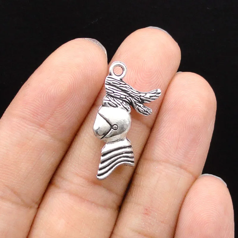 30 шт. рыцарские подвески античное серебро средневековые 2 стороны 28x17 мм |