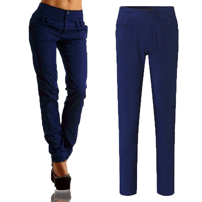 2018 новые женские Высокая Талия прямой крой брючин длинные штаны Pecncil брюки