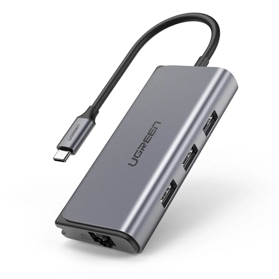Ugreen USB C концентратор Ethernet USB-C к Мульти USB 3,0 RJ45 сетевой адаптер док-станция для MacBook Pro USB3.0 3,1 разветвитель порт type C концентратор
