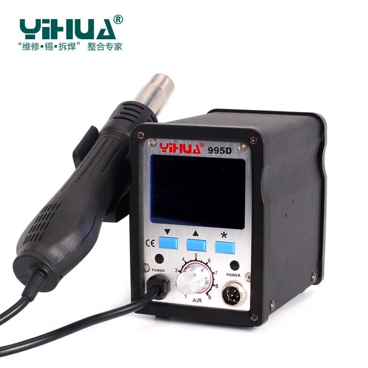 YIHUA 995D 220 В 2 в 1 паяльник паяльная станция с горячим воздухом Тепловая пушка SMD паяльная станция+ паяльник материнская плата Desolder