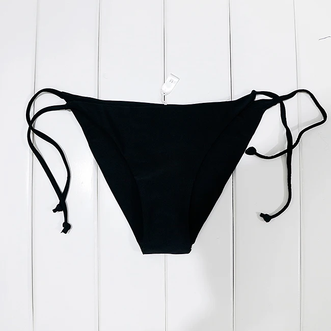black bikini bottom Vikionfly, 10 видов цветов, бикини, топ, высокая горловина, купальники, топы для женщин,, с вырезами, мягкий купальник, купальник, бюстгальтер, сзади, крест, купальник - Цвет: black bikini bottom