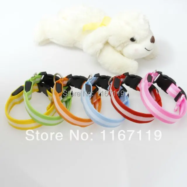 Wholesale 2pcs/lot Hot sale Safety LED Dog Flashing Collar 8 colour 4size | Дом и сад