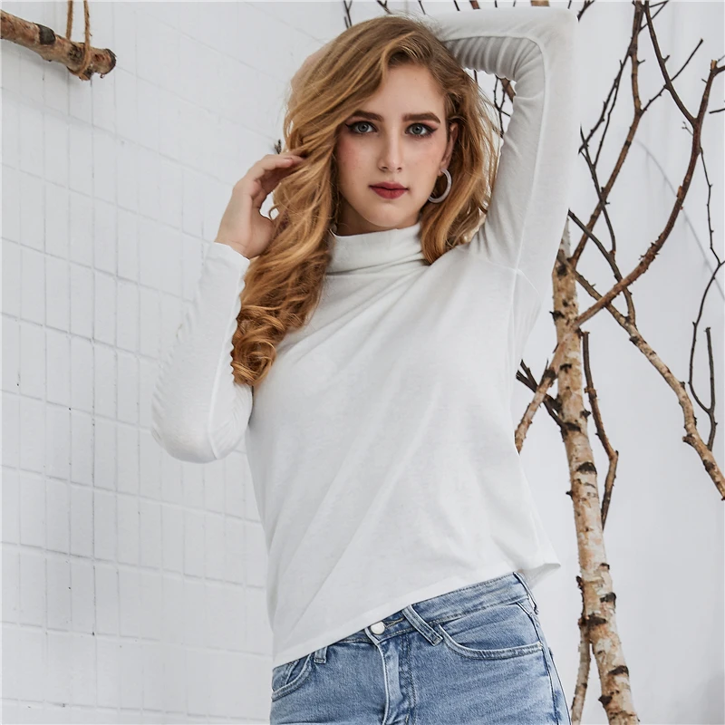 Colorfaith Женская водолазка футболка с длинным рукавом осень зима 2019. Верхняя одежда