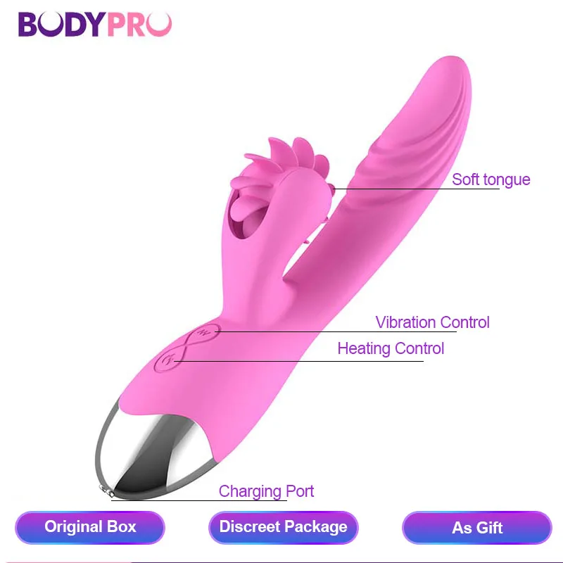 BODYPRO ласки языком кролик вибратор для женщин 7 Режим автоматический