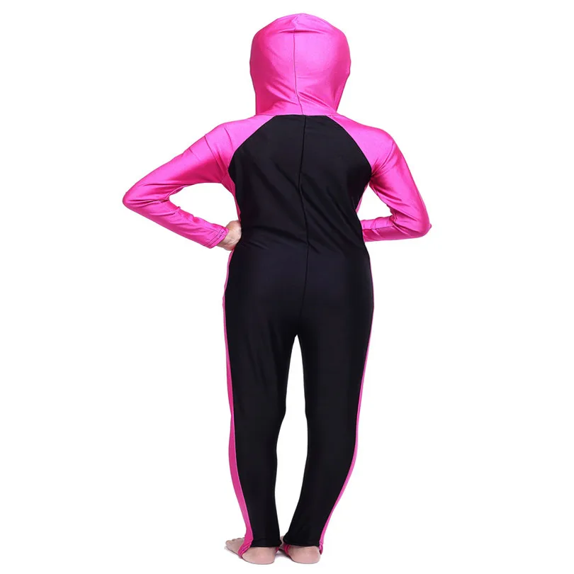 Цельный костюм для девочек штаны с длинными рукавами колпачки исламские