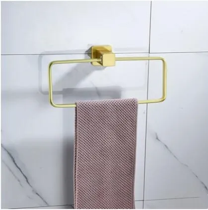towel ring Золотые аксессуары для ванной комнаты, держатель для полотенец, держатель для полотенец, щетка для унитаза, угловая полка для ванной комнаты, набор аксессуаров для ванной комнаты - Цвет: towel ring