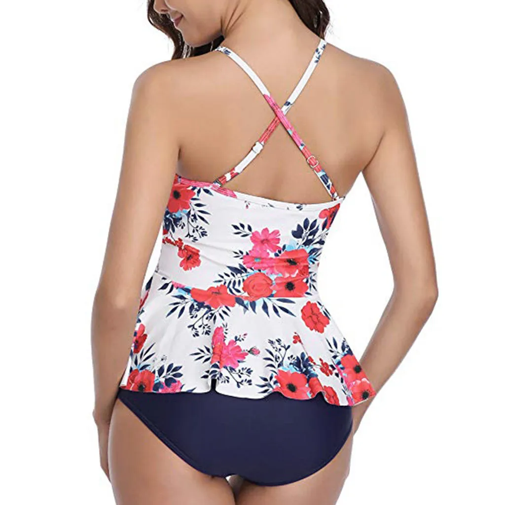 Женский купальник бикини с цветочным принтом SAGACE комплект из двух предметов топ