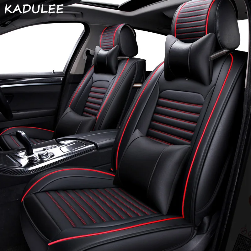 Deluxe Edition KADULEE высококачественные кожаные автомобильные чехлы на сиденья для Ford mondeo Focus 2 3 kuga Fiesta Edge Explorer fiesta fusion автомобильные аксессуары - Название цвета: Deluxe Edition